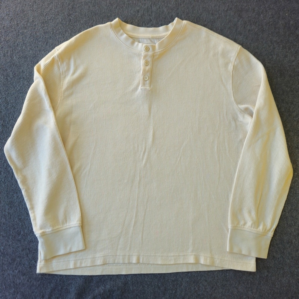 Ribbed‎ Thermal Henley Shirt Men XL Eclectic Staple Skater Grunge Streetwear EUC